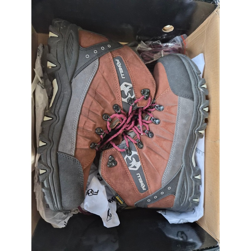 Foxelli Mens Hiking Boots Waterproof W Suede Leather Breathable Mesh Brn Sz 10.5